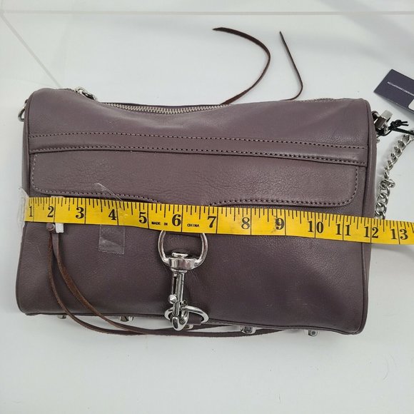 NWT Rebecca Minkoff "Mac" Deep‎ Lavender Leather Clasp Zip Chain Crossbody Bag - Picture 6 of 8